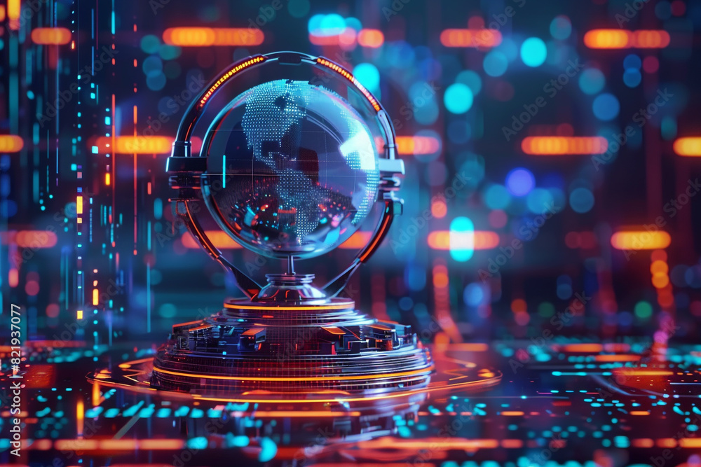 Trophy, Business and finance, Technology, futuristic background Trophy, Business and finance, Technology, futuristic background