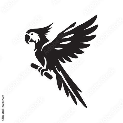 Parrot Silhouettes: the Vibrant Beauty and Playful Spirit of These Iconic Tropical Birds - Parrot Vector - Parrot Illustration.