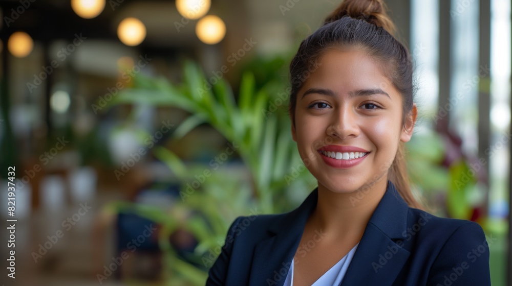 Professional Young Woman in Corporate Office Setting, Smiling, Business Attire, Diverse Workforce, Modern Workplace Design for Print, Card, Poster Professional Young Woman in Corporate Office Setting, Smiling, Business Attire, Diverse Workforce, Modern Workplace Design for Print, Card, Poster