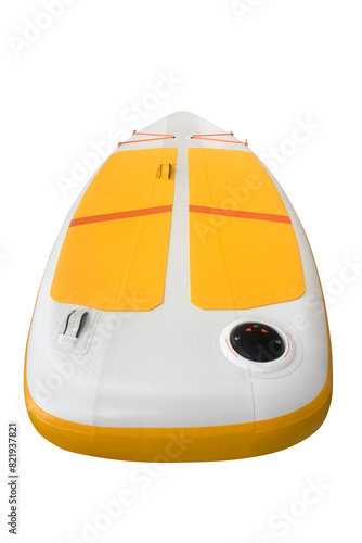yellow surfboard isolated on a white background