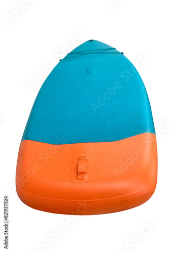 blue orange surfboard isolated on a white background