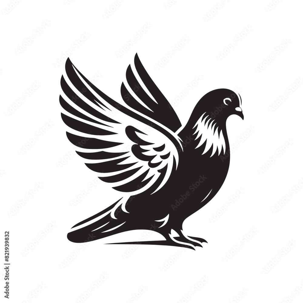 Pigeon Silhouette: Striking Black Vector Art Capturing the Urban Charm and Graceful Flight of These Iconic City Birds - Pigeon Vector - Pigeon Illustration. Pigeon Silhouette: Striking Black Vector Art Capturing the Urban Charm and Graceful Flight of These Iconic City Birds - Pigeon Vector - Pigeon Illustration.