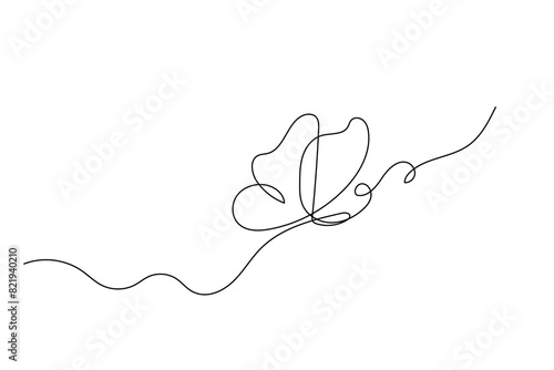 Canvas Print Continuous line butterfly art