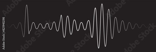 Sound wave set. Sound waves for voice message. Audio wave icon. Waveform pattern for music player or app. Recording music. Equalizer template.