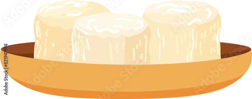 French food jelly icon cartoon vector. Cream custard. Creme dessert