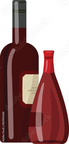 French red wine bottles icon cartoon vector. Alcohol drink. Winery object