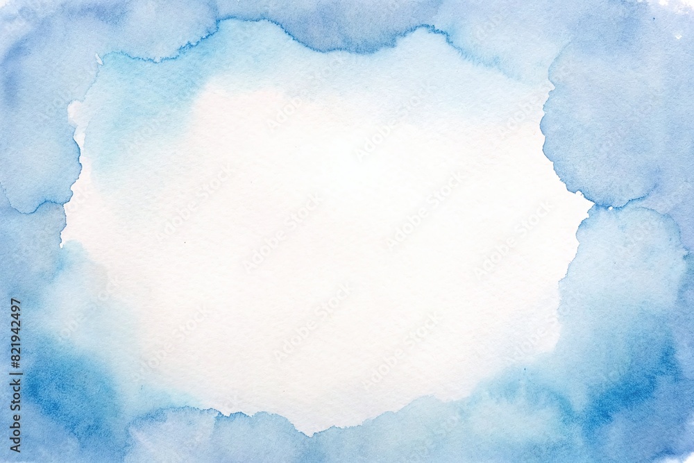 Obraz premium watercolor blue sky background. watercolor background with clouds.