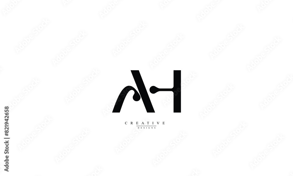 Alphabet letters Initials Monogram logo AH HA A H Alphabet letters Initials Monogram logo AH HA A H