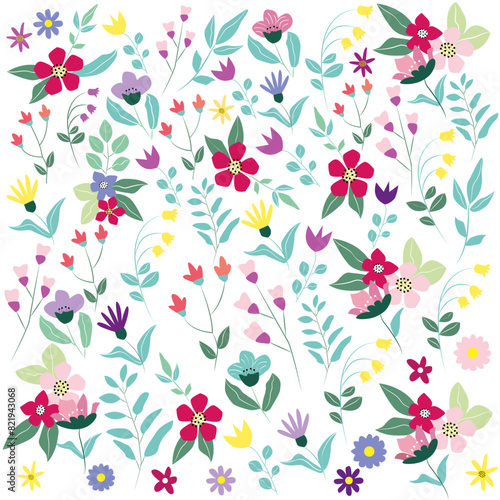 Fondo floral en diferentes tonos.