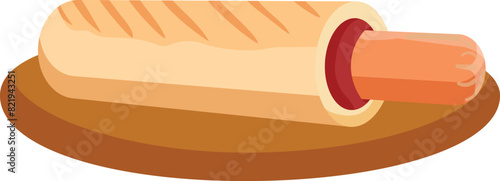 French hot dog icon cartoon vector. Fast food. Snack mustard grill
