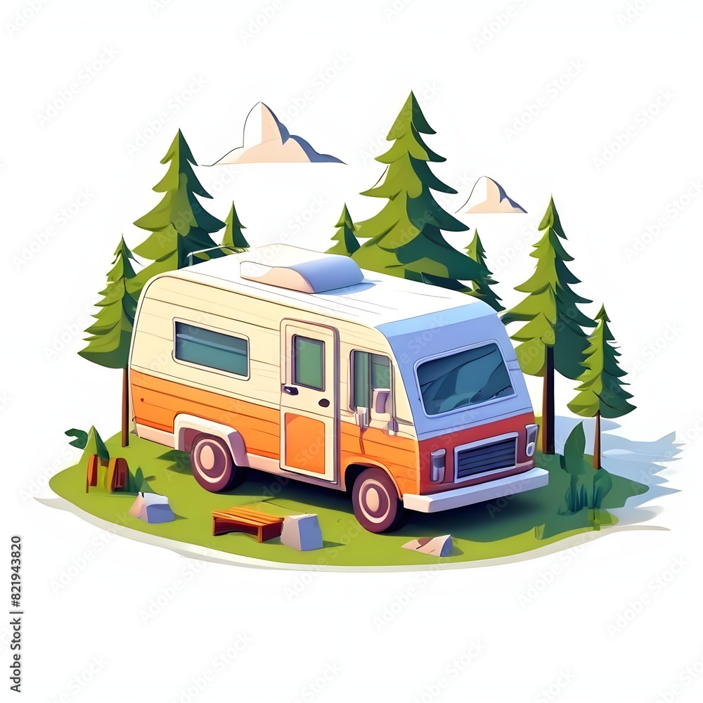 Obraz premium caravan in the camping site