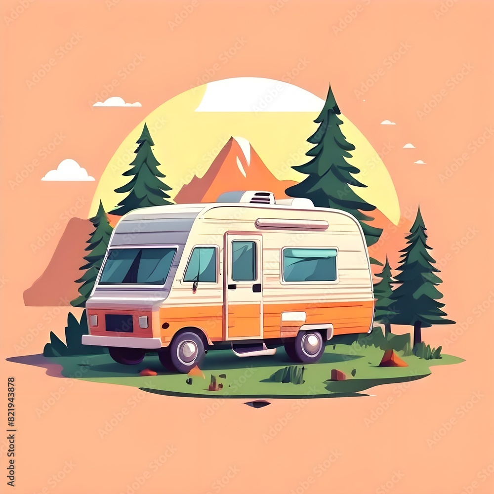Obraz premium caravan in the camping site