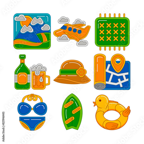 Summer Holiday Graphic Element Vector Illustration (ID: 821946443)