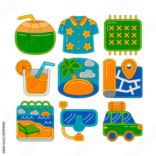 Summer Holiday Graphic Element Vector Illustration (ID: 821946615)