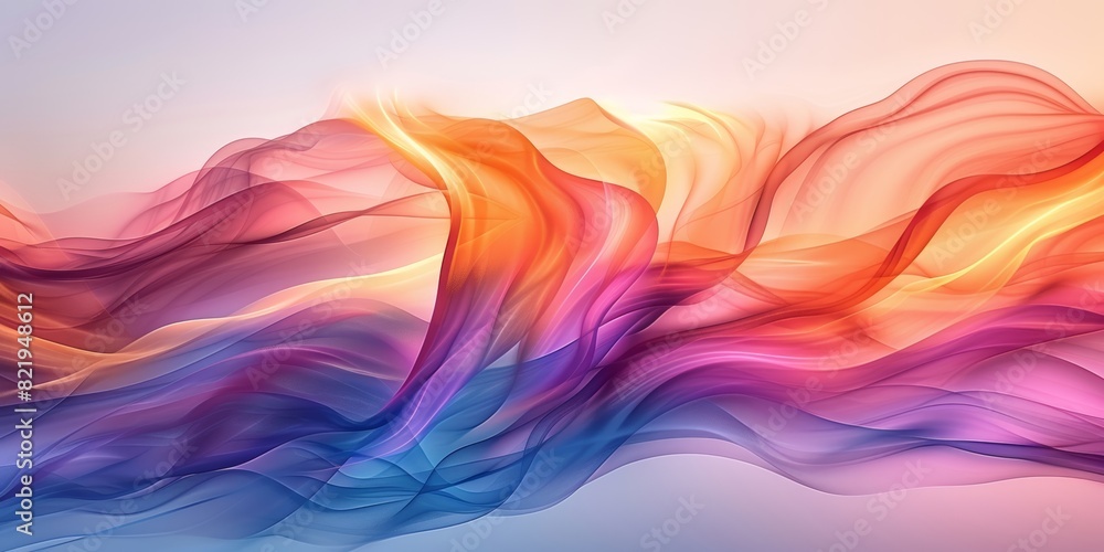 Obraz premium Abstract, fluid wave patterns with a dreamy gradient background