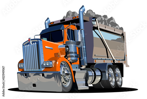 Vector Cartoon Dump Truck