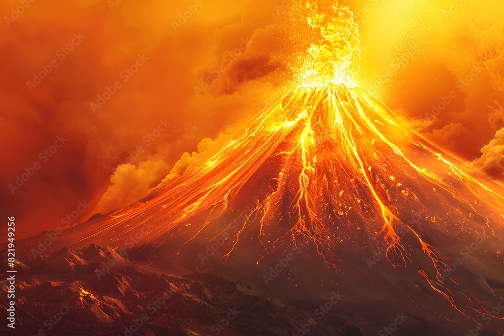 volcano orange background