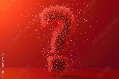 A red question mark made of bubbles on a red background. Suitable for adding a pop of color and curiosity to designs