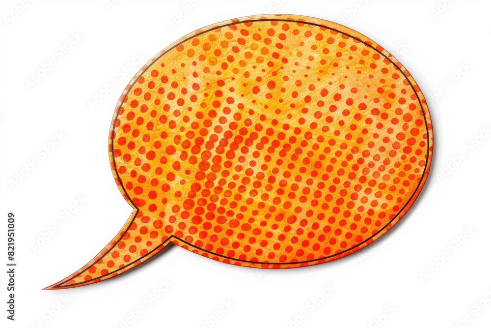 Orange speech bubble on a white background, suitable for various communication concepts Orange speech bubble on a white background, suitable for various communication concepts