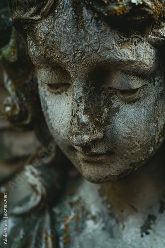 Detailed shot of a woman statue  perfect for architectural projects