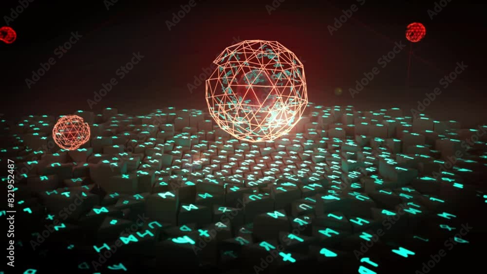 sci fi runes symbols. cyberviking. loop video Stock Video | Adobe Stock