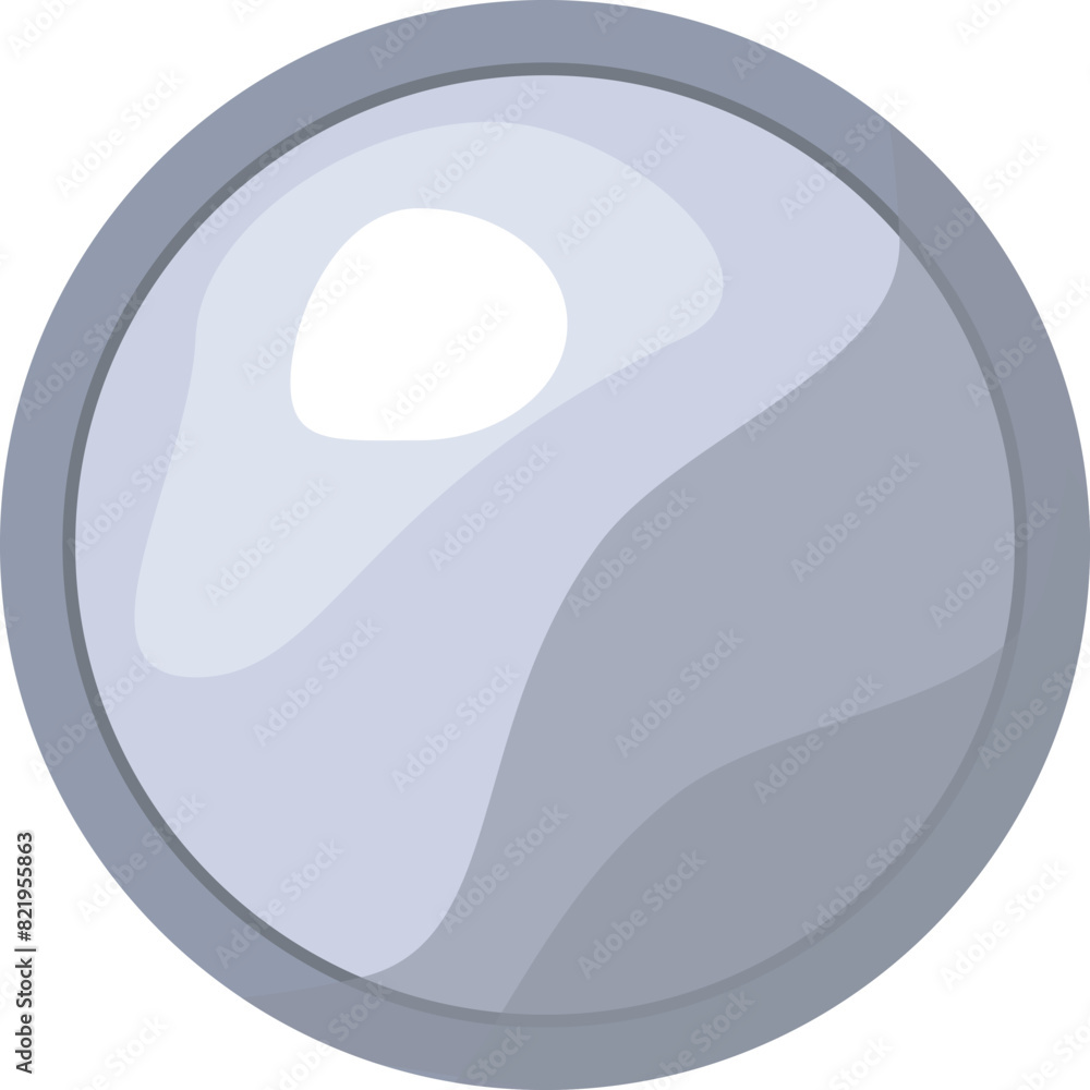 Isolated cartoon stone illustration with round, smooth grey rock vector graphic design, perfect for children's books, games, and educational materials