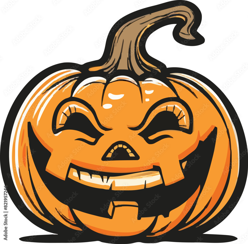 Fototapeta premium Halloween pumkin icon. vector illustration.