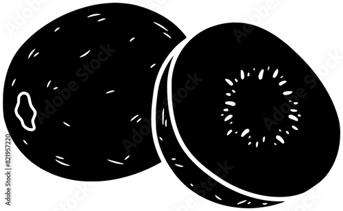 healthy illustration kiwi silhouette indonesia logo juicy icon vitamin outline diet food fruit nutrition exotic tropical vegetarian indonesian ripe shape fruits health summer for vector graphic