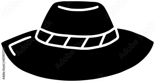 sun illustration summer silhouette cap logo hat icon fashion outline beach head accessory clothing wear style straw vintage holiday shape vacation retro protection for vector graphic background