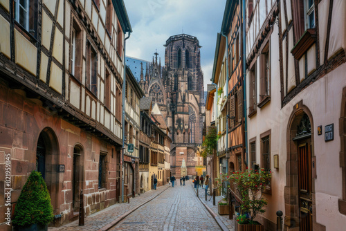 Strasbourg Cathedral towering over the picturesque Petite France district © Veniamin Kraskov