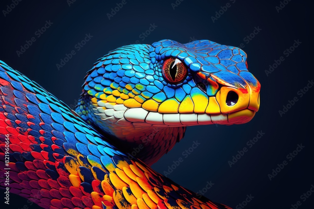Fototapeta premium colorful animal snake multicolored illustration