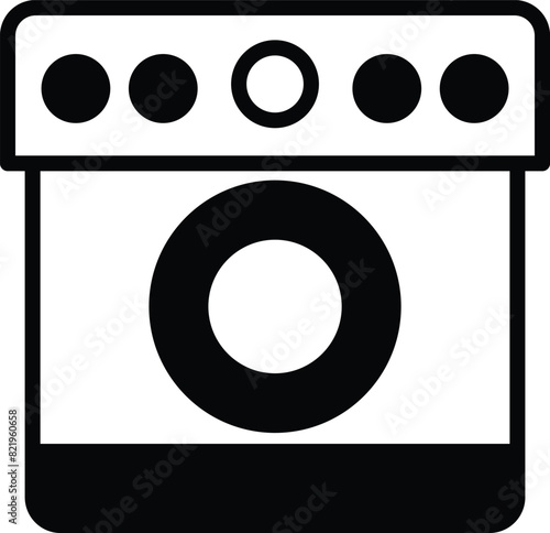 Washing machine and dryer icon illustration in line style