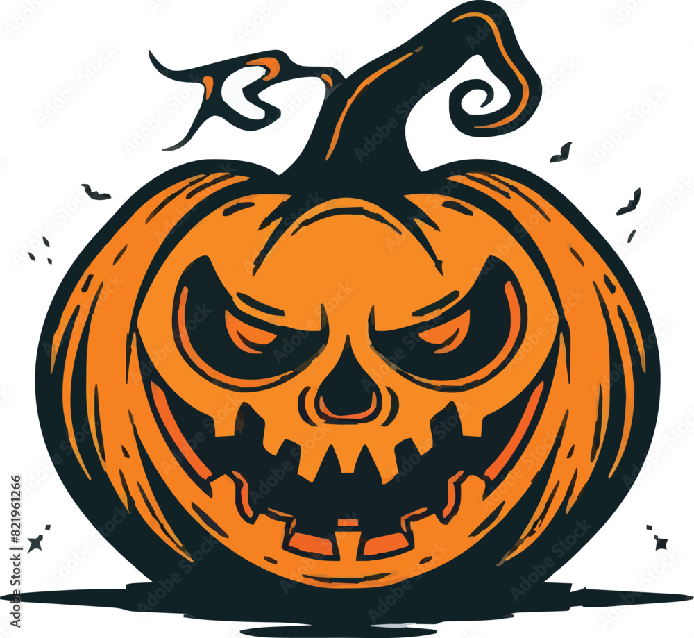 Fototapeta premium Halloween pumkin icon. vector illustration.