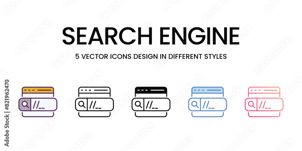 Search Engine Icons different style vector stock illustration Search Engine Icons different style vector stock illustration