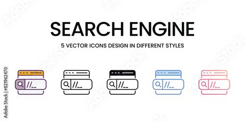 Search Engine Icons different style vector stock illustration