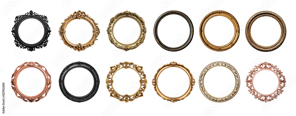 Picture frame png element set on transparent background Picture frame png element set on transparent background