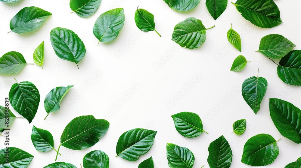 top view of leaves isolated on white background top view of leaves isolated on white background