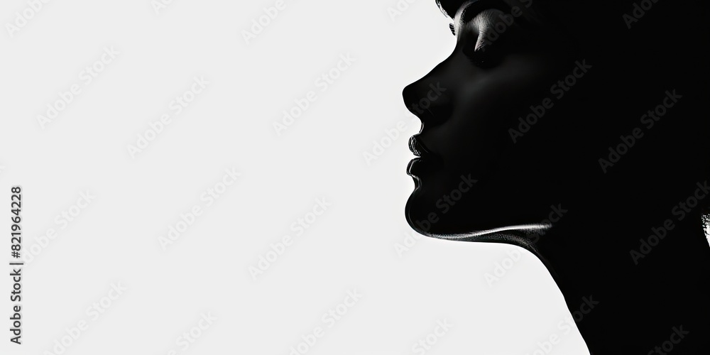 Black and White Artistic Female Profile Black and White Artistic Female Profile