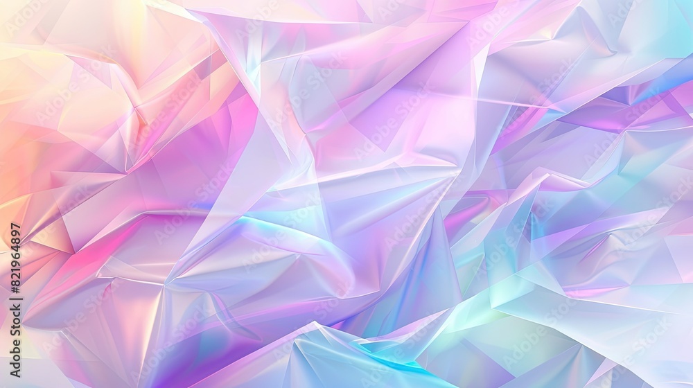 Abstract geometric shapes in iridescent holographic colors blending seamlessly Abstract geometric shapes in iridescent holographic colors blending seamlessly