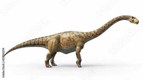 Three-dimensional illustration of a Brachiosaurus altithorax originating from the late Jurassic. photo