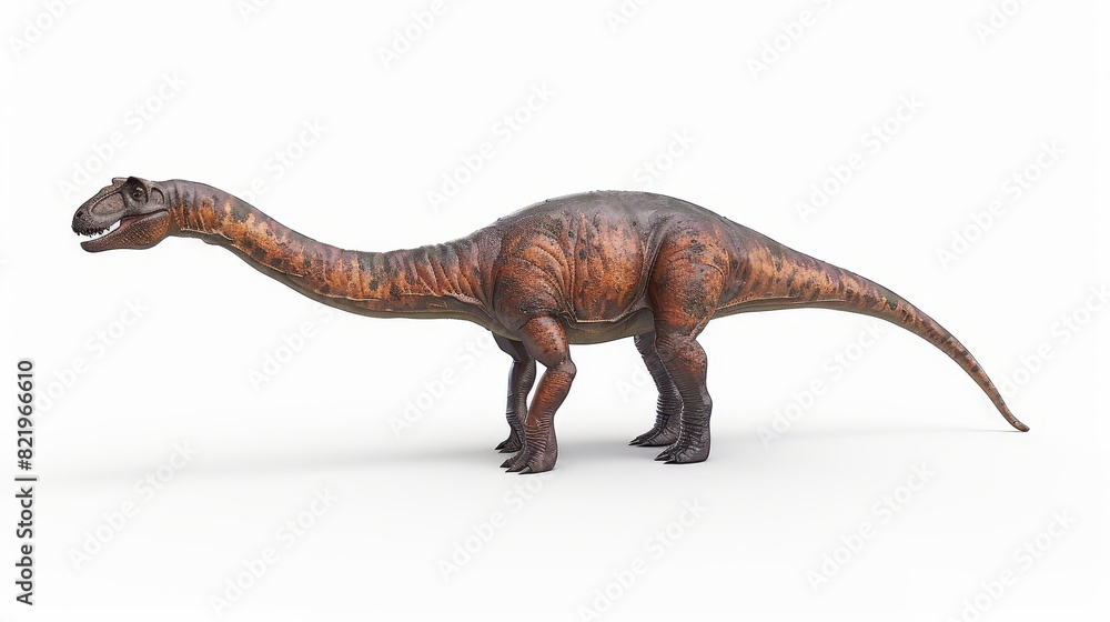 A 3D rendering of a white background showing Alamosaurus. A 3D rendering of a white background showing Alamosaurus.