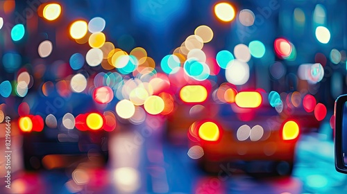 Abstract blur of traffic lights at night