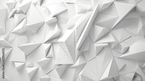 Background with triangles on a white background. Rendering in 3D.