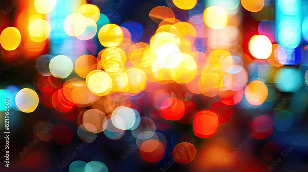 Obraz premium Abstract blur of traffic lights at night