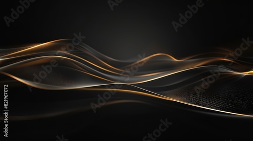 A luxurious black line background accompanies the abstract illustration.