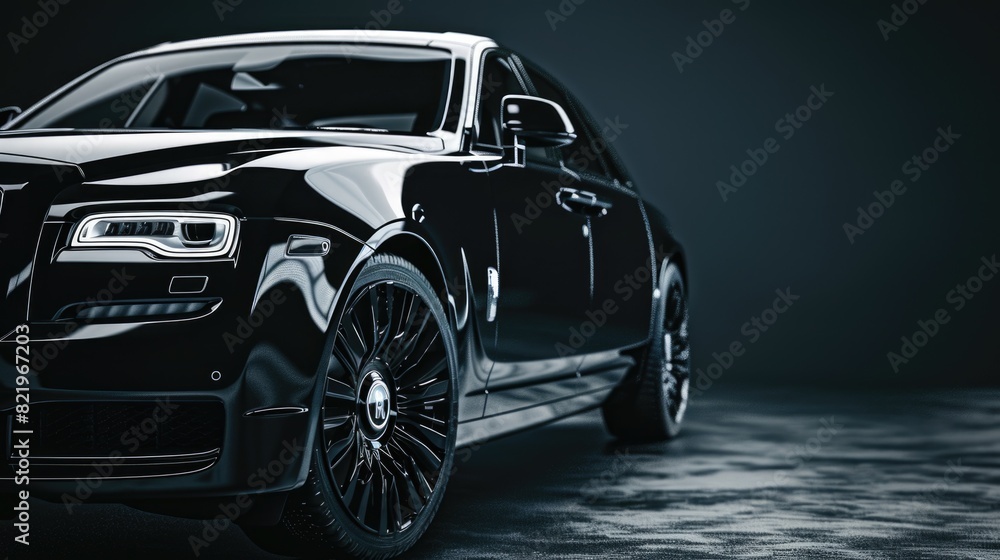 Luxury car parked in a dimly lit space. Ideal for automotive industry promotions Luxury car parked in a dimly lit space. Ideal for automotive industry promotions