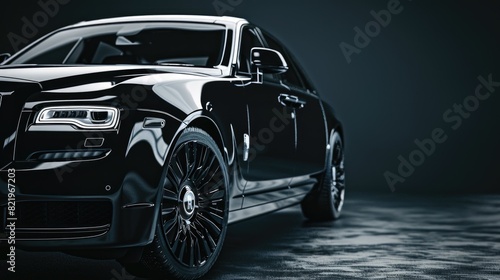 Luxury car parked in a dimly lit space. Ideal for automotive industry promotions