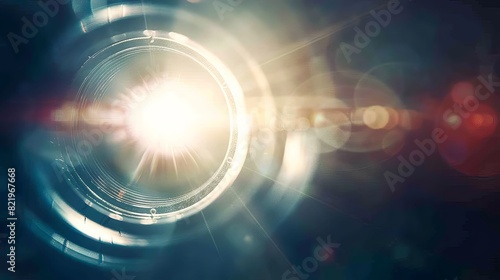 The phenomenon of lens flares for photography and the phenomenon of anamorphic lens flares photo