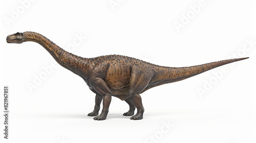 An image of Brachiosaurus  a sauropod dinosaur of the Late Jurassic Period. On a white background. 3D rendering.