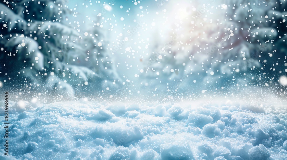 Background with snowflakes, Christmas background with snowfall, snowflakes in the sky